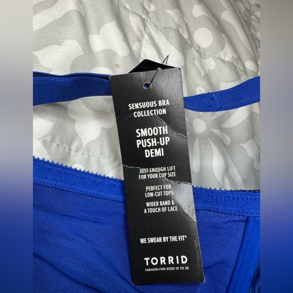 Blue Lace Trim Bra - Torrid - Picture 4 of 8
